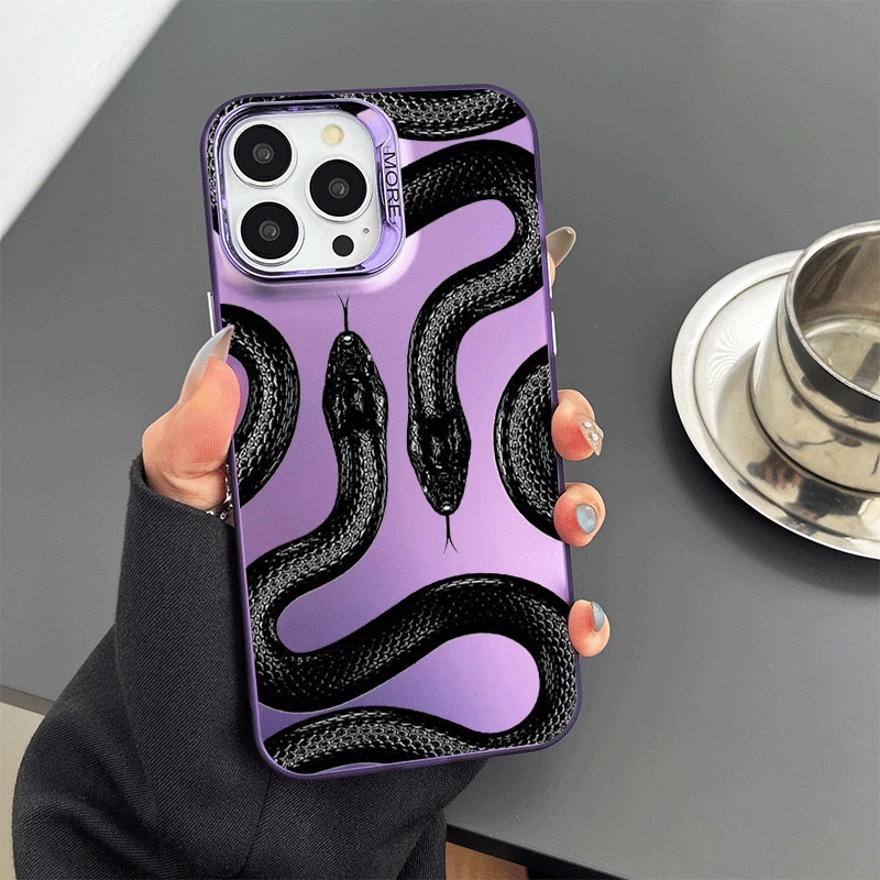 蟒蛇新款手机壳适用iphone15promax苹果14/13/12电镀磨砂高级男女