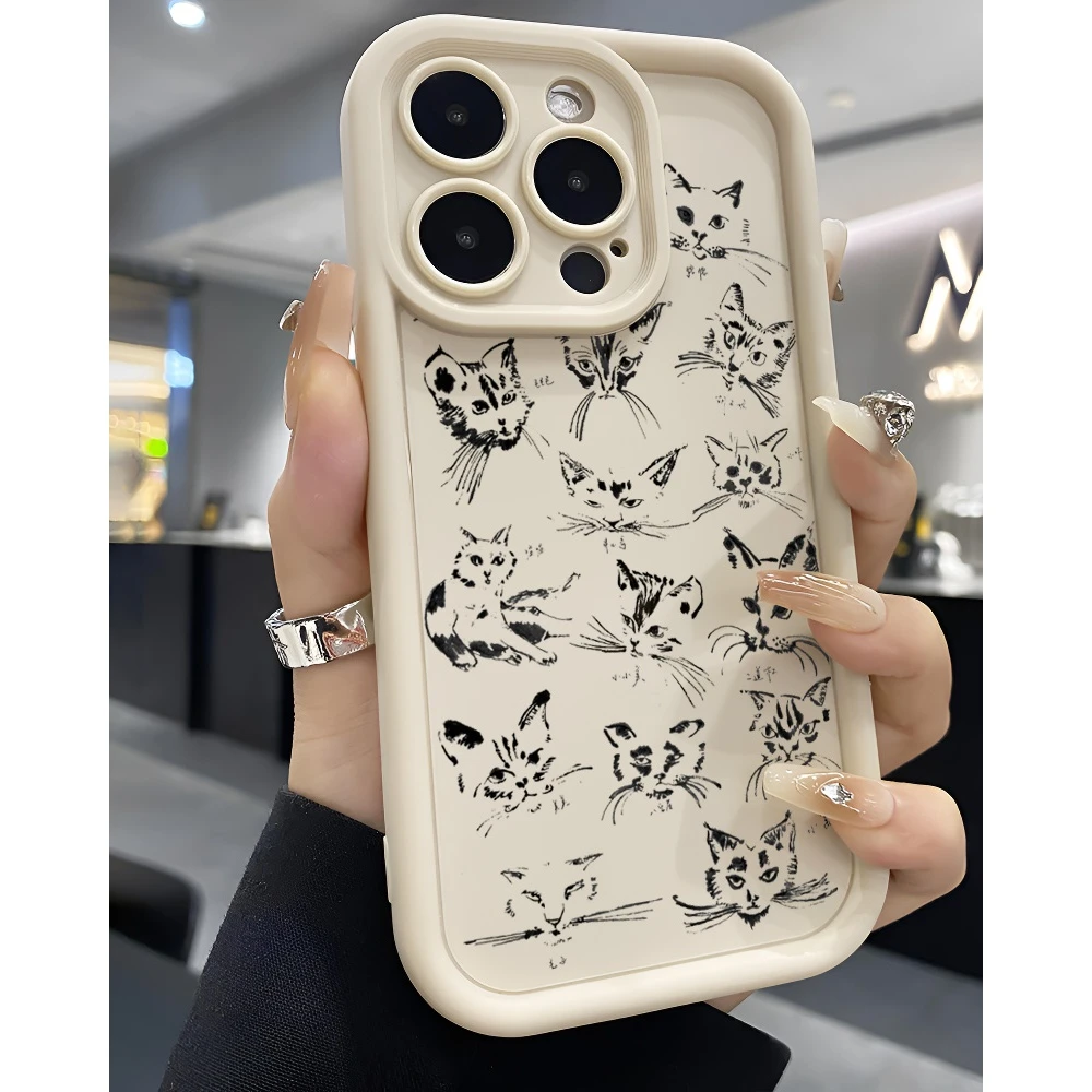 猫猫合集华为oppo小米vivo适用iPhone13苹果15promax手机壳新款软