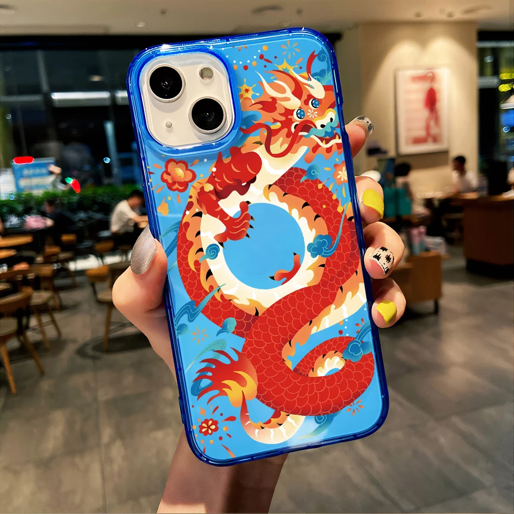 五爪龙年iPhone15promax果冻手机壳14适用苹果13可爱12防摔xs软11