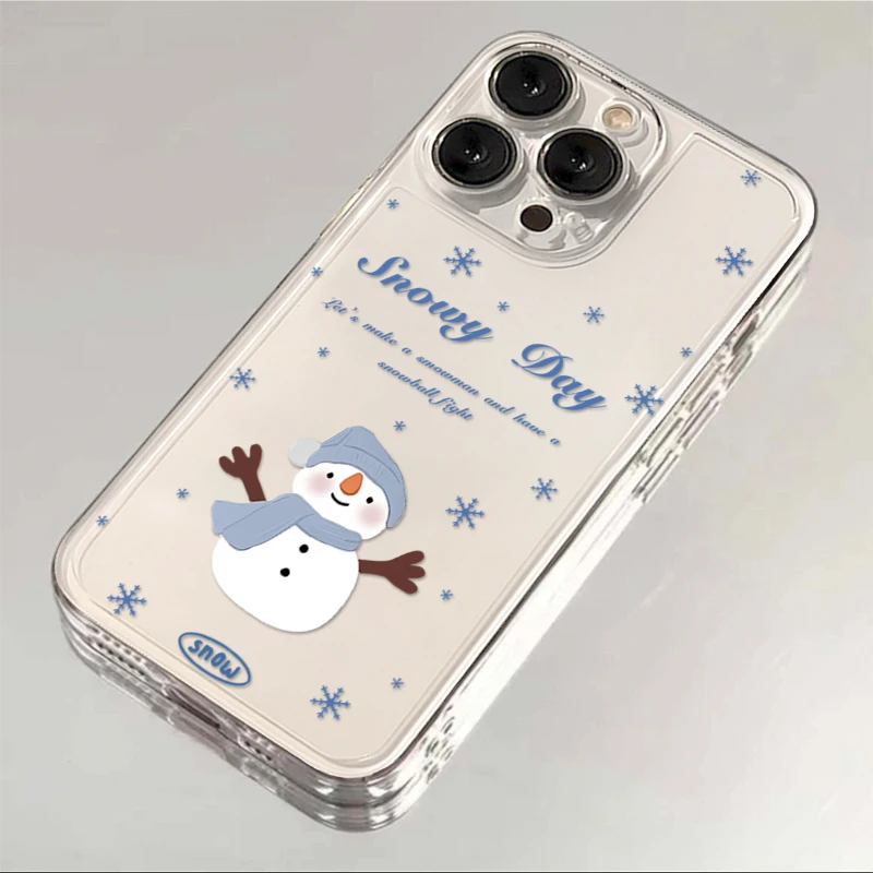 冬日圣诞雪人适用苹果华为vivo小米oppoiPhone15/14promax手机壳