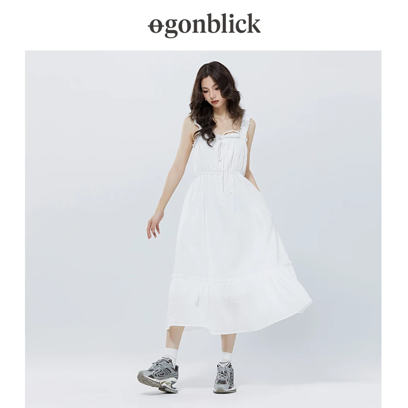 【专柜同款】北欧时刻吊带连衣裙子女小个子法式气质显瘦长裙