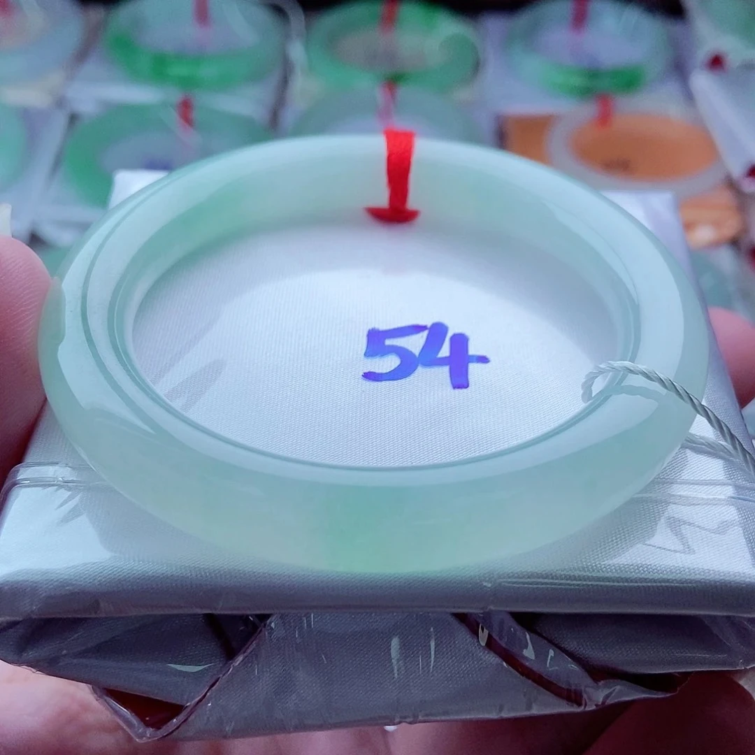 0443编54冰绿金丝绿晴绿葡萄肉天然缅甸翡翠A货传承54.6，9.5，9.8。