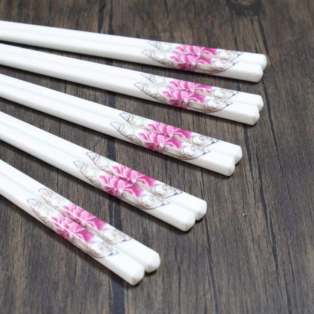 【十双】家用网红高档中式陶瓷瓷筷环保防霉易清洗卫生简约高颜值