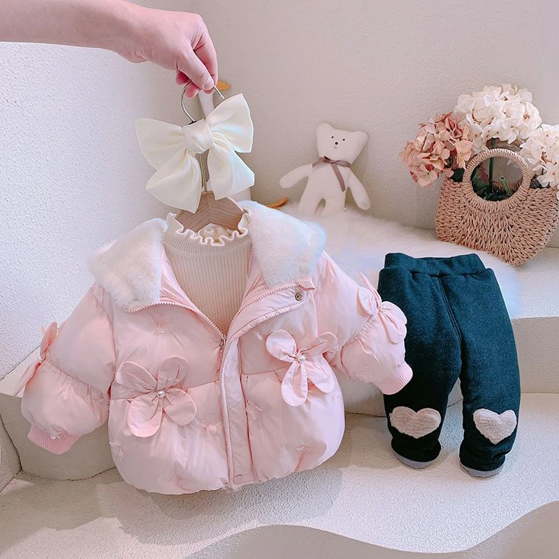 新品女童棉衣小童装外套短款儿童洋气棉服加厚棉袄外套冬