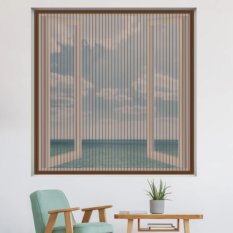 定制金刚纱折叠日常防蚊纱窗环保耐用包边防蚊虫无味实用自粘安装