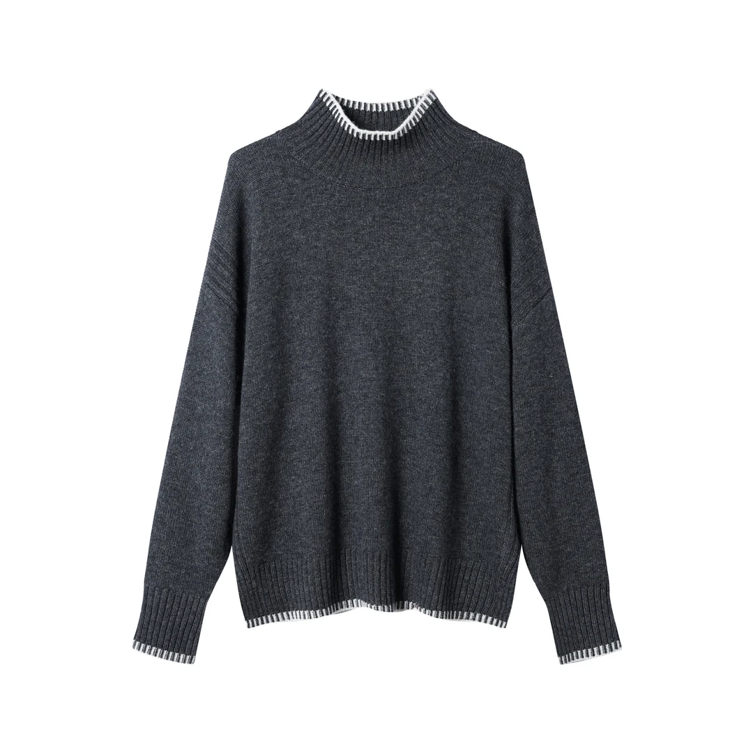 特价款 88179冬季新品简约氛围感设计半高领保暖毛衣W