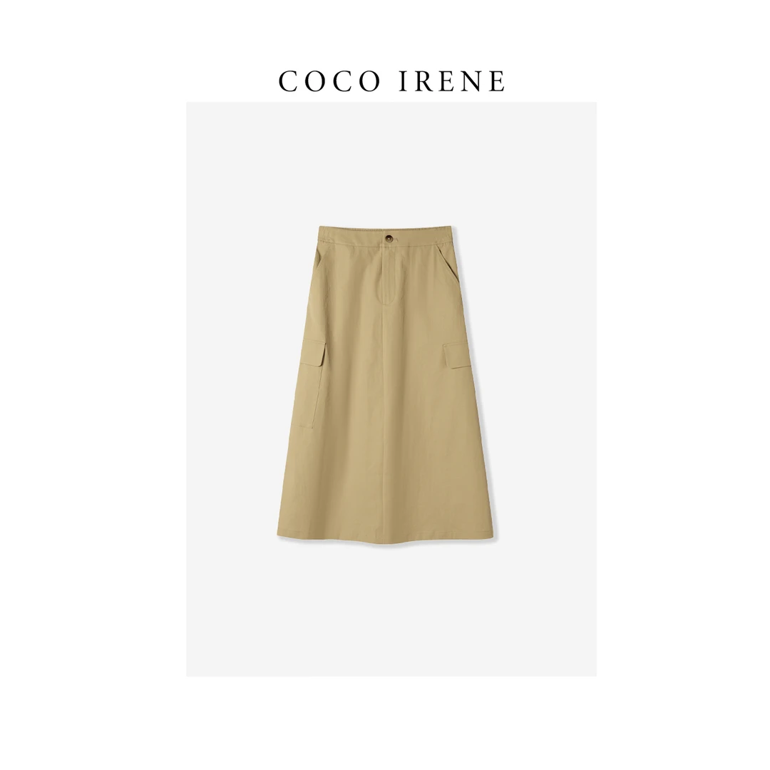 特价款 COCO IRENE 24年夏季新款高腰显瘦开叉工装半身裙L