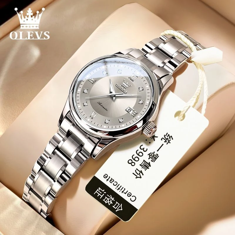 瑞士认证欧利时女士手表2024新款全自动防水夜光机械表简约女表