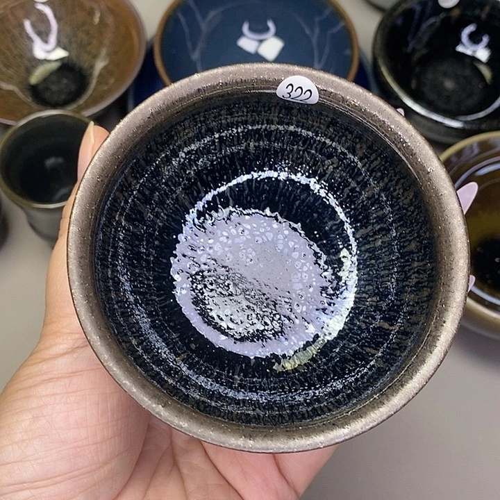 茶盏建窑建盏磨底柴烧主人杯微瑕