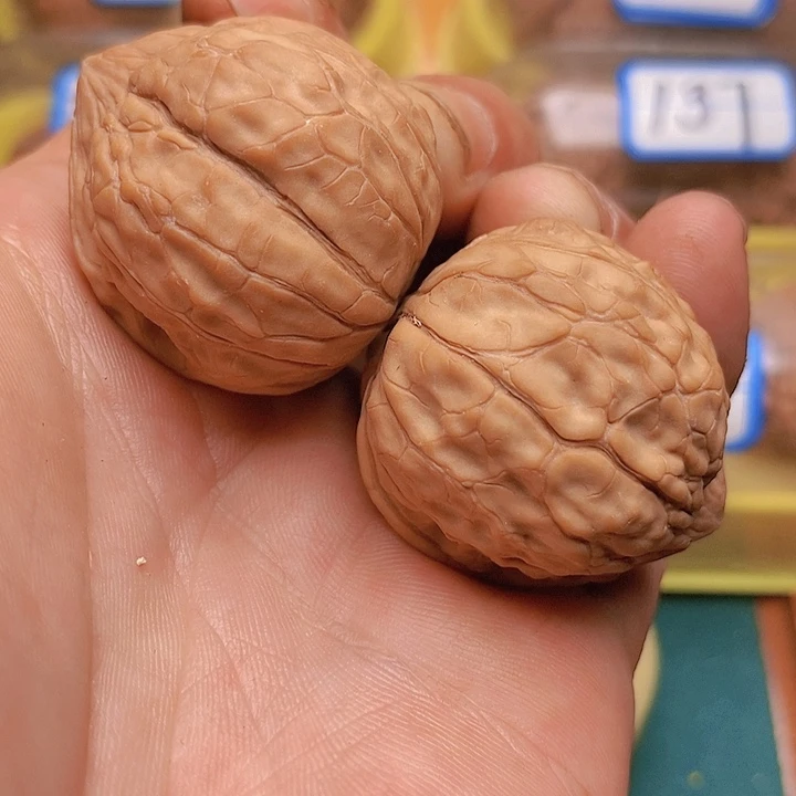 文玩核桃把件边35肚40全品头货龟甲纹
