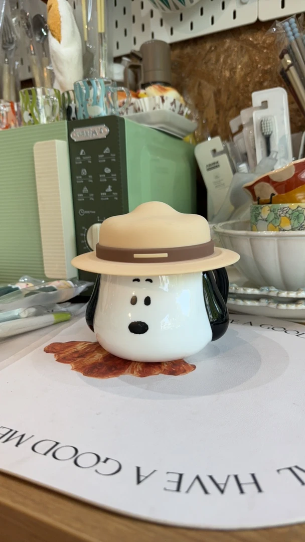 创意草帽陶瓷马克杯儿童可爱带盖咖啡水杯