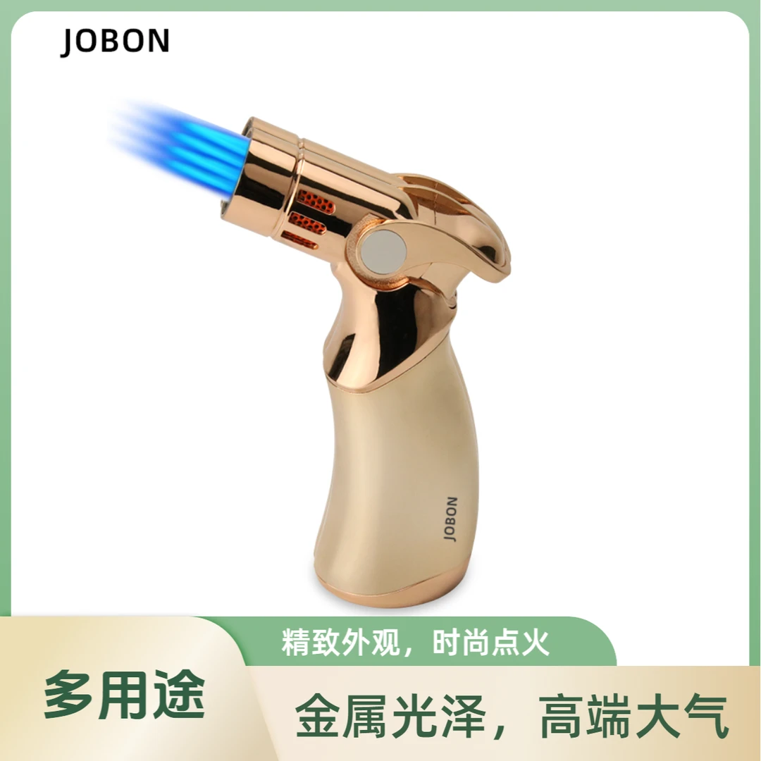 JOBON雪茄打火机高档防风创意直冲金属便携喷枪蓝焰打火机点烟器