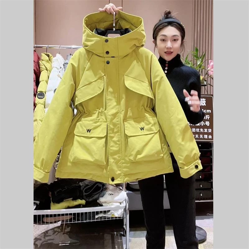 欧货2024冬季新款工装户外加厚抗寒保暖派克棉服女中长款棉衣