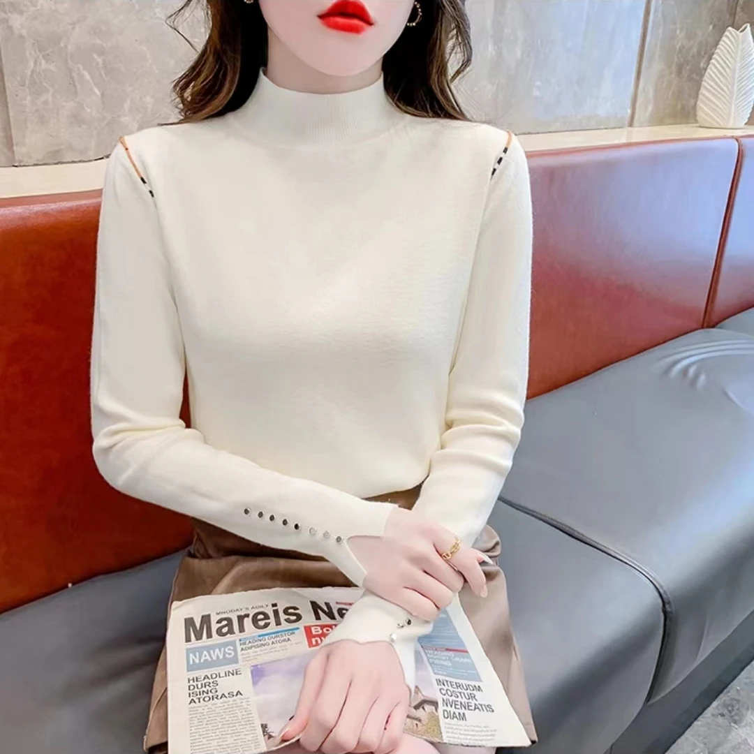 【NG专属】JD23123秋冬内搭针织衫长袖上衣时尚洋气时髦半高领毛衣