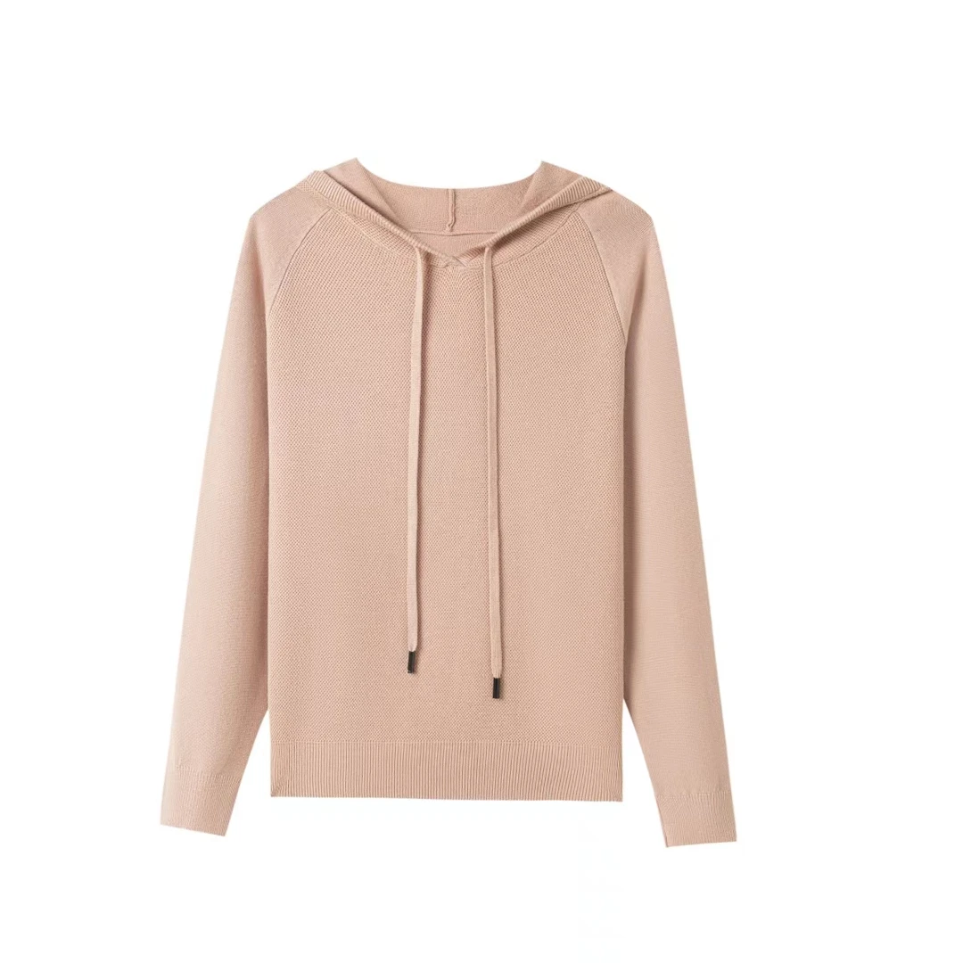 【品牌违约订单】JD0107 连帽卫衣2023年新款绵羊毛针织带帽上衣