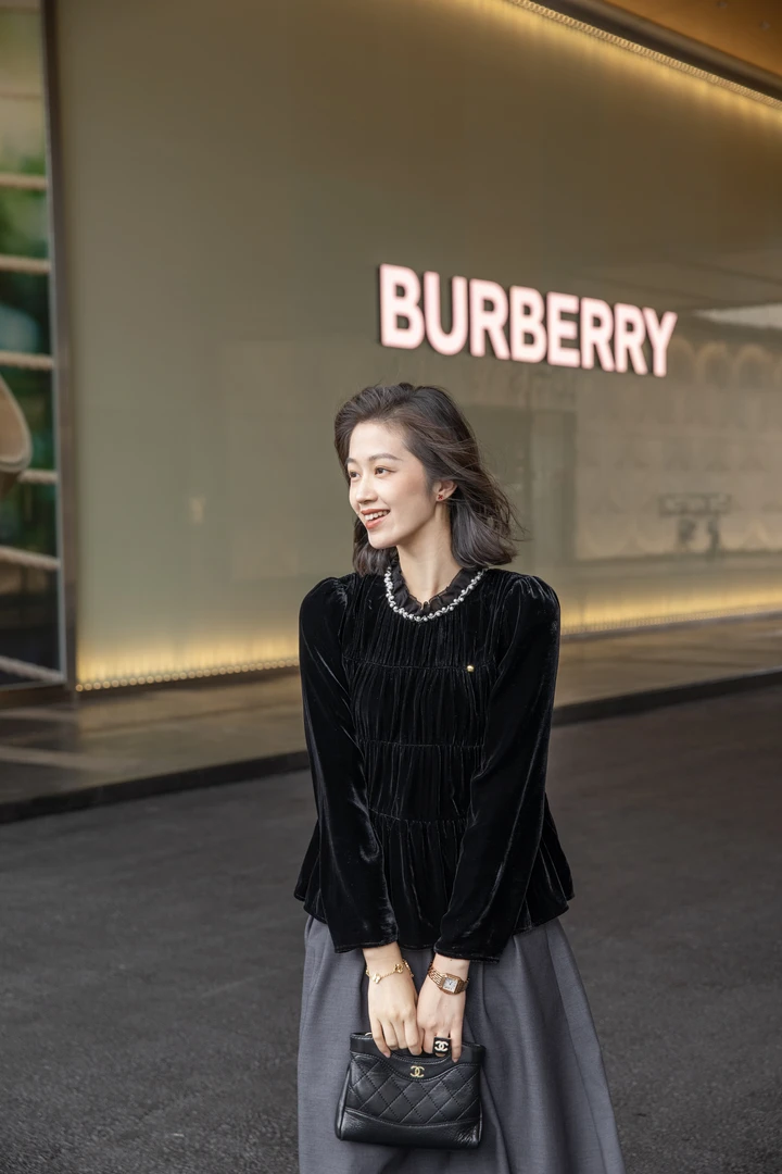 【丝芙玉禄】【F384】重磅100%真丝丝绒对折打揽工艺真丝丝绒上衣