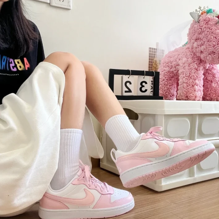 Nike耐克CourtBorough Low樱花粉舒适耐磨防滑板鞋DV5456-105
