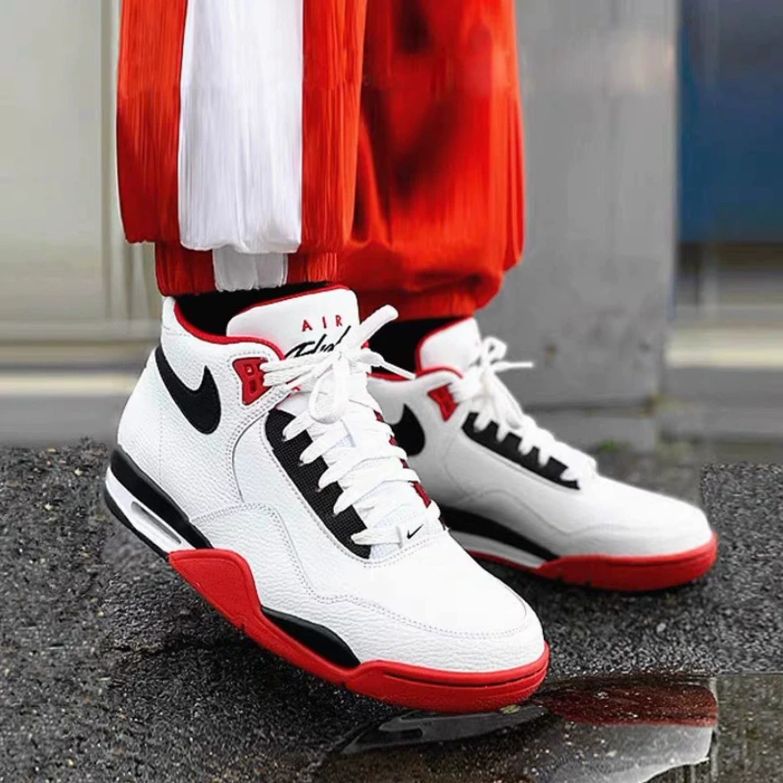 耐克NIKE男鞋FLIGHT LEGACY高帮运动鞋复古篮球鞋黑红 BQ4212-100