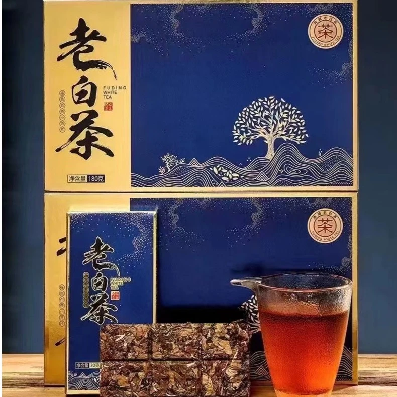 2015年福鼎老白茶寿眉紧压小方片独立包装送礼盒装