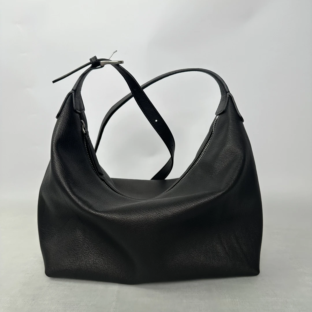 头层植鞣牛皮真皮可盘养包浆小众设计hobo单肩腋下斜挎大容量包包