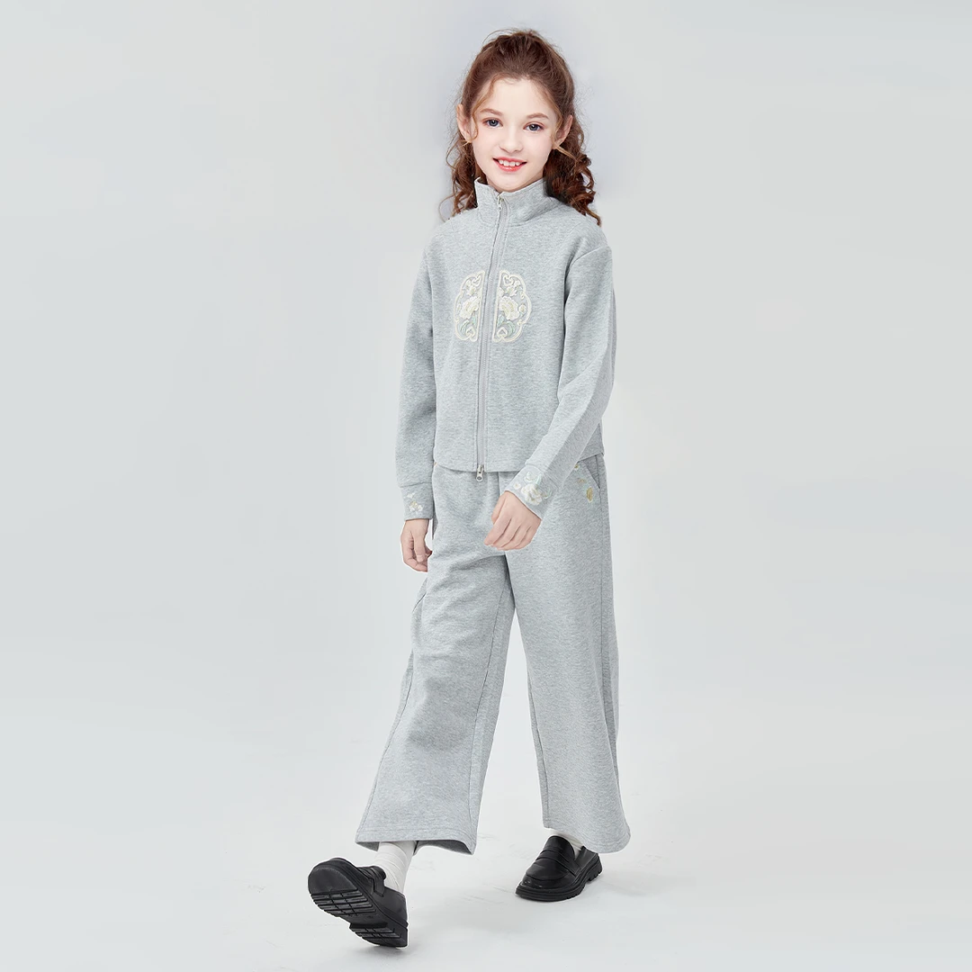 DEESHA/笛莎国风时尚运动潮流套装2024新款百搭宽松外套女童春秋