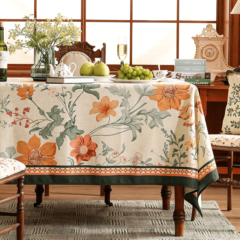 朴居美式中古风高档桌布欧式轻奢高级感餐桌布长方形茶几圆桌台布