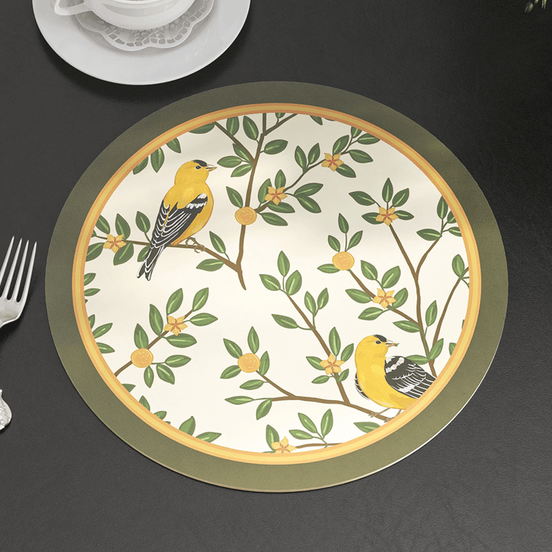 朴居美式乡村田园杯垫家用隔热垫轻奢高级餐垫防水防油免洗西餐垫