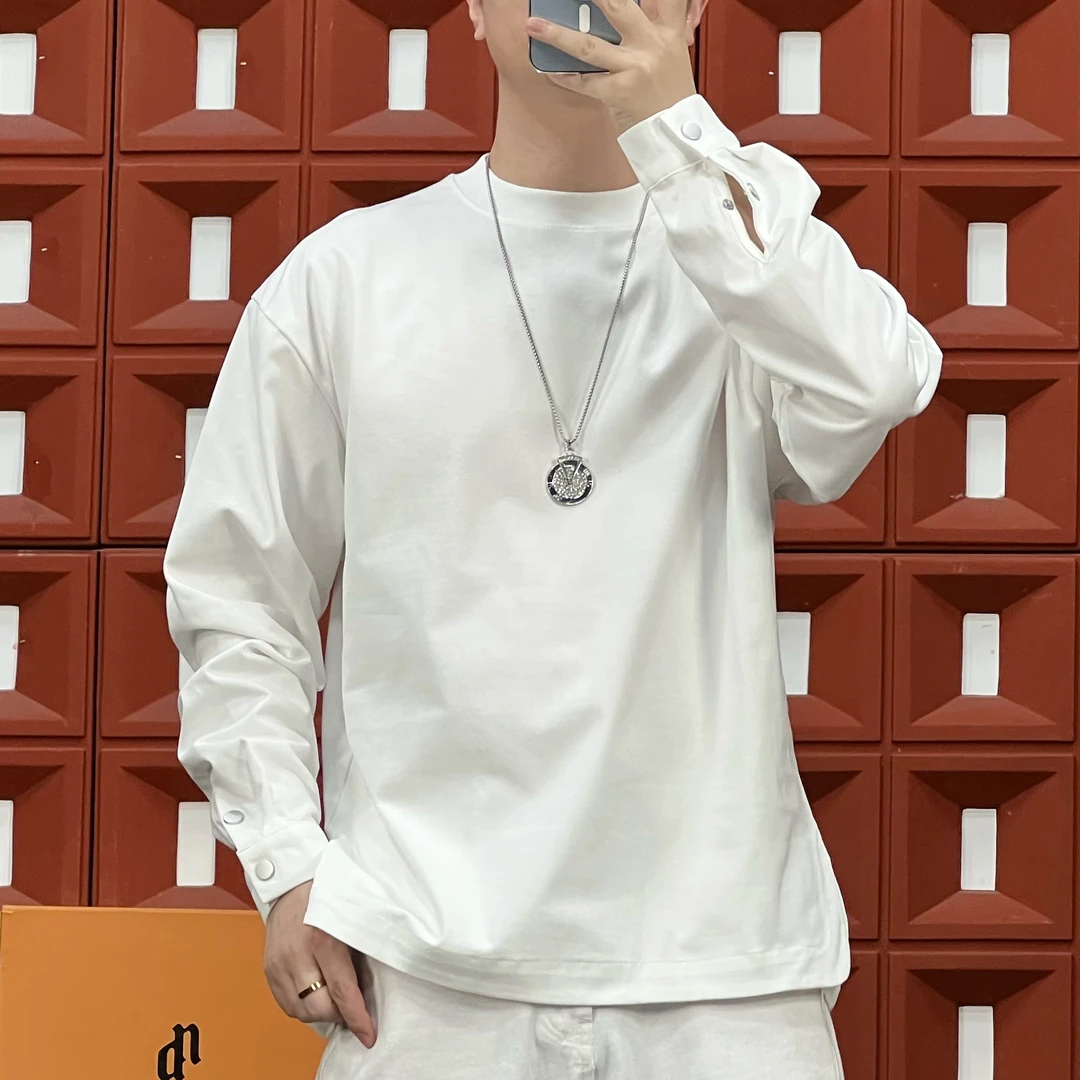 2024HKNB秋冬必备爆款舒适百搭宽松简约重磅纯棉长袖打底卫衣T