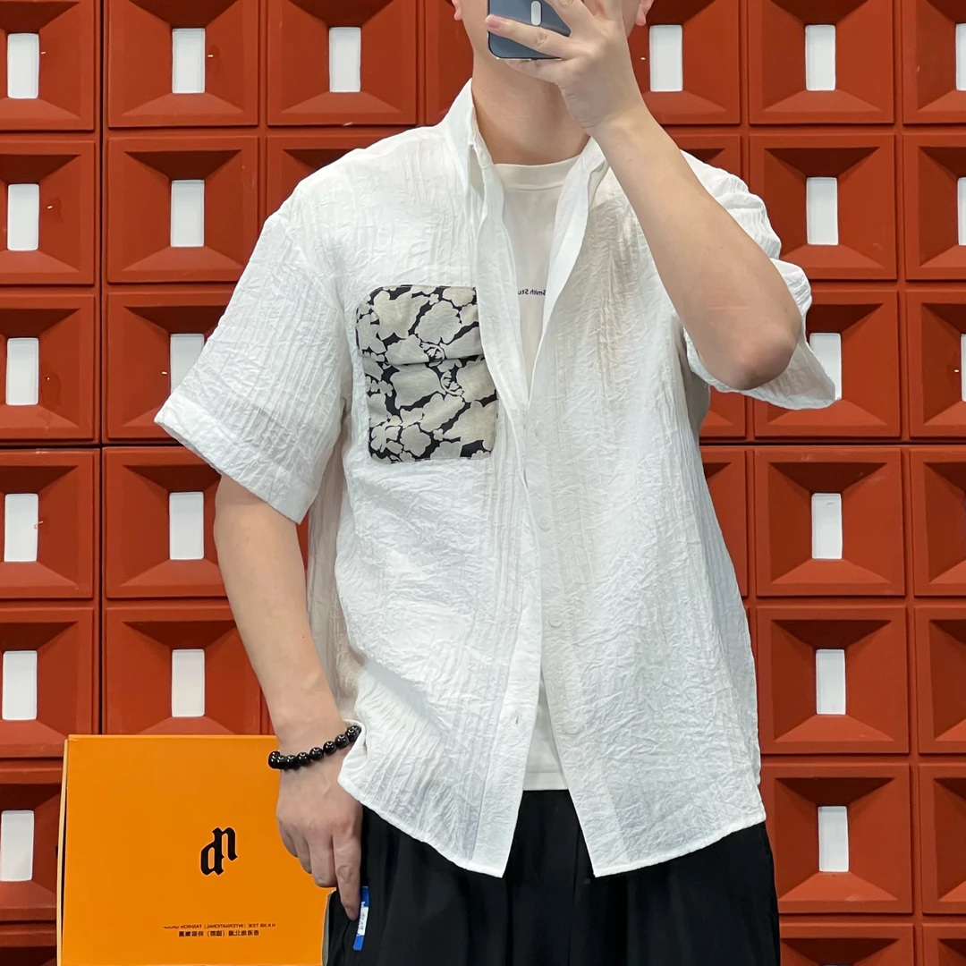 ★HKNB「极简国风系」夏季新中式国风定制暗纹休闲主题系短袖衬衫199