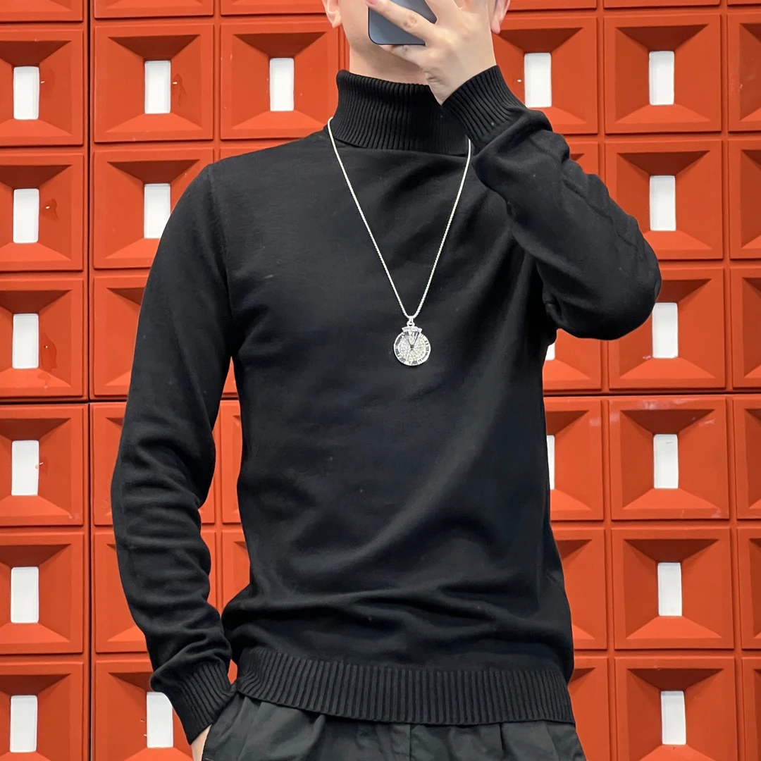 HK&NB x 秋冬高倍弹修身简约百搭纯色长袖打底高领休闲针织毛衣