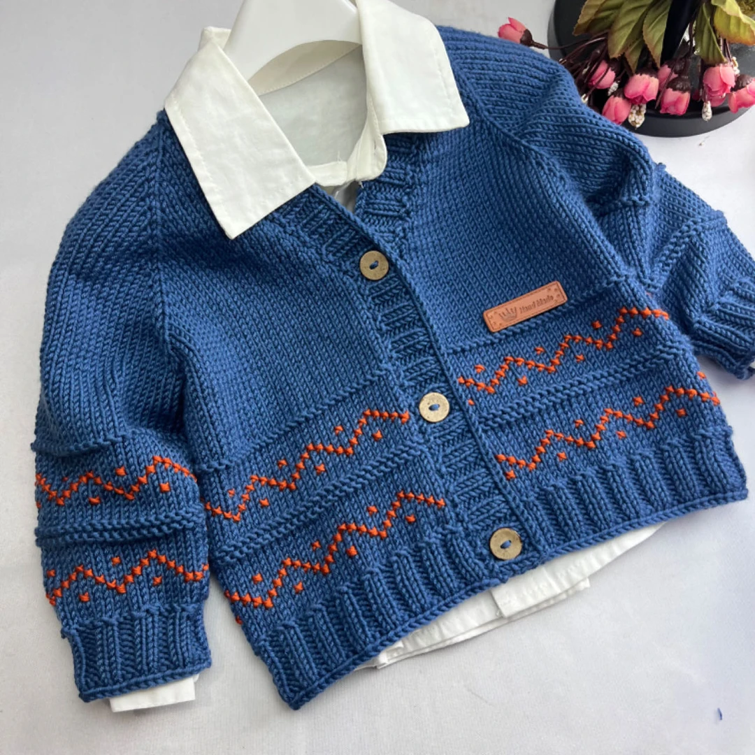 休闲时光亲子款开衫材料包。不是成品哦，秋之韵线