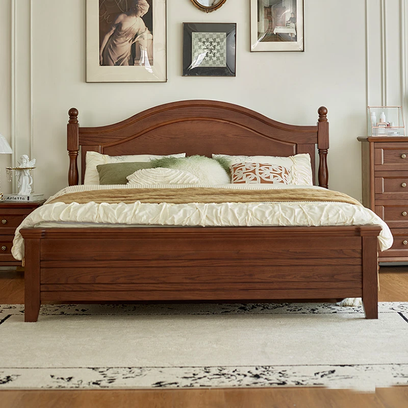 法式复古风实木床现代简约1.5米1.8米双人主卧床复古轻奢美式床