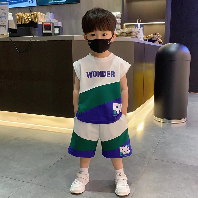 童装男童夏装套装2024新款儿童夏季男孩背心运动衣服男宝宝夏款潮