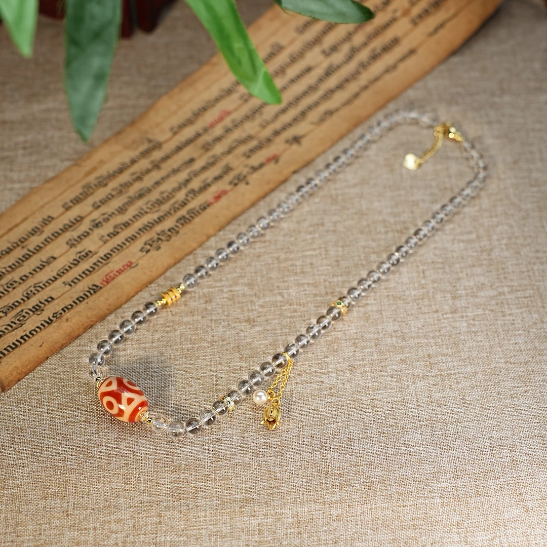 【观澜珠宝】水晶玛瑙项链 合金 吊坠 多样发 977