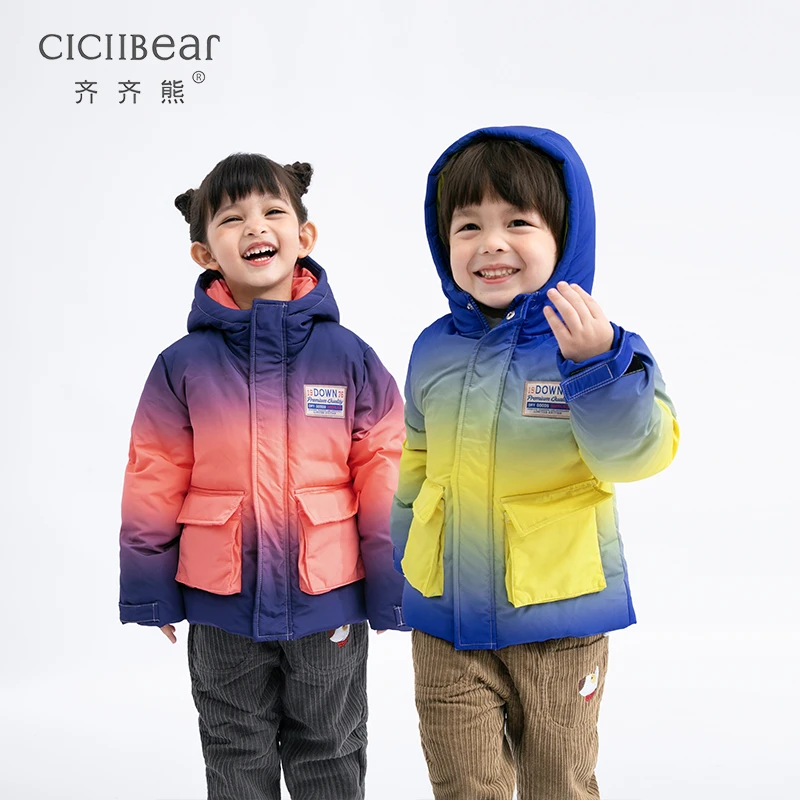 儿童羽绒服极寒宝宝冬装加厚渐变外套保暖QQ8072