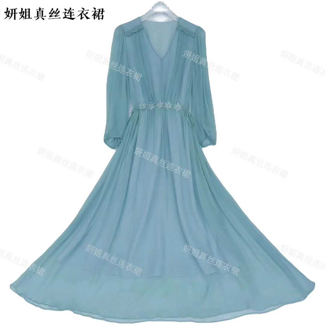 SY 2025新款时尚减龄纯色百搭仙女桑蚕丝轻奢简约莫兰迪 23155