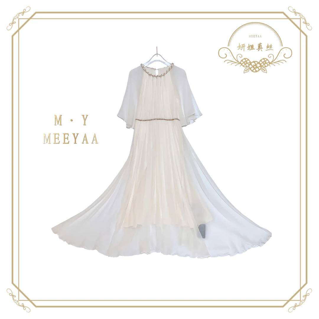 2025妍姐 仙女裙仙气时尚高端走秀气质轻奢 真丝夏季白天鹅 23111