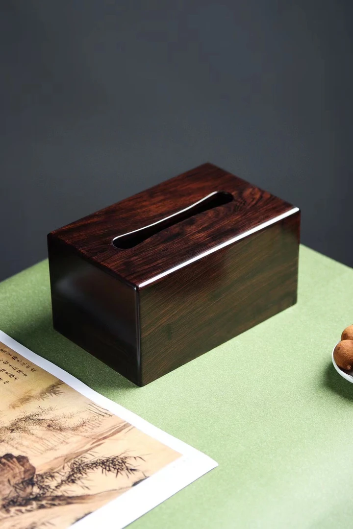 紫光檀榫卯精工纸巾盒