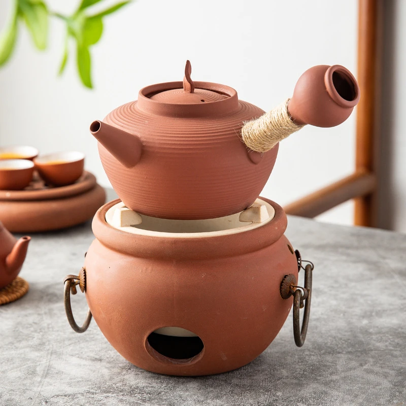 潮汕工夫茶炉砂铫烧水壶侧把急须煮茶壶 炭炉电陶炉跳盖碳炉
