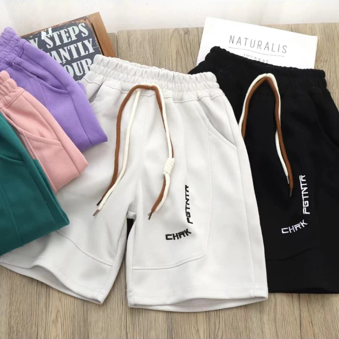 （棉质短裤）男女童夏季短裤2024款儿童帅气五分裤刺绣时尚百搭运动