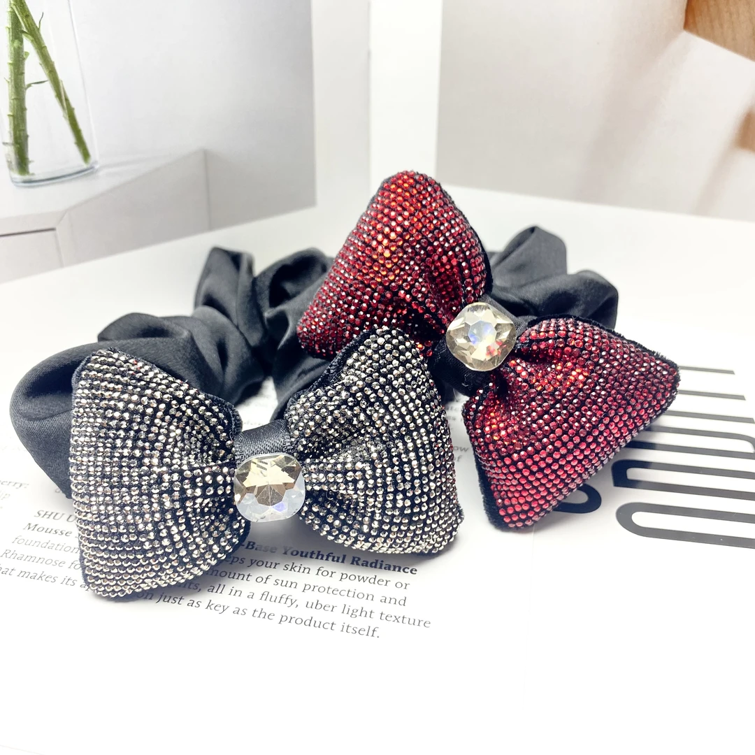 韩国Eunoia Nero【满锆蝴蝶结发圈】4007时尚手工可爱韩版甜美