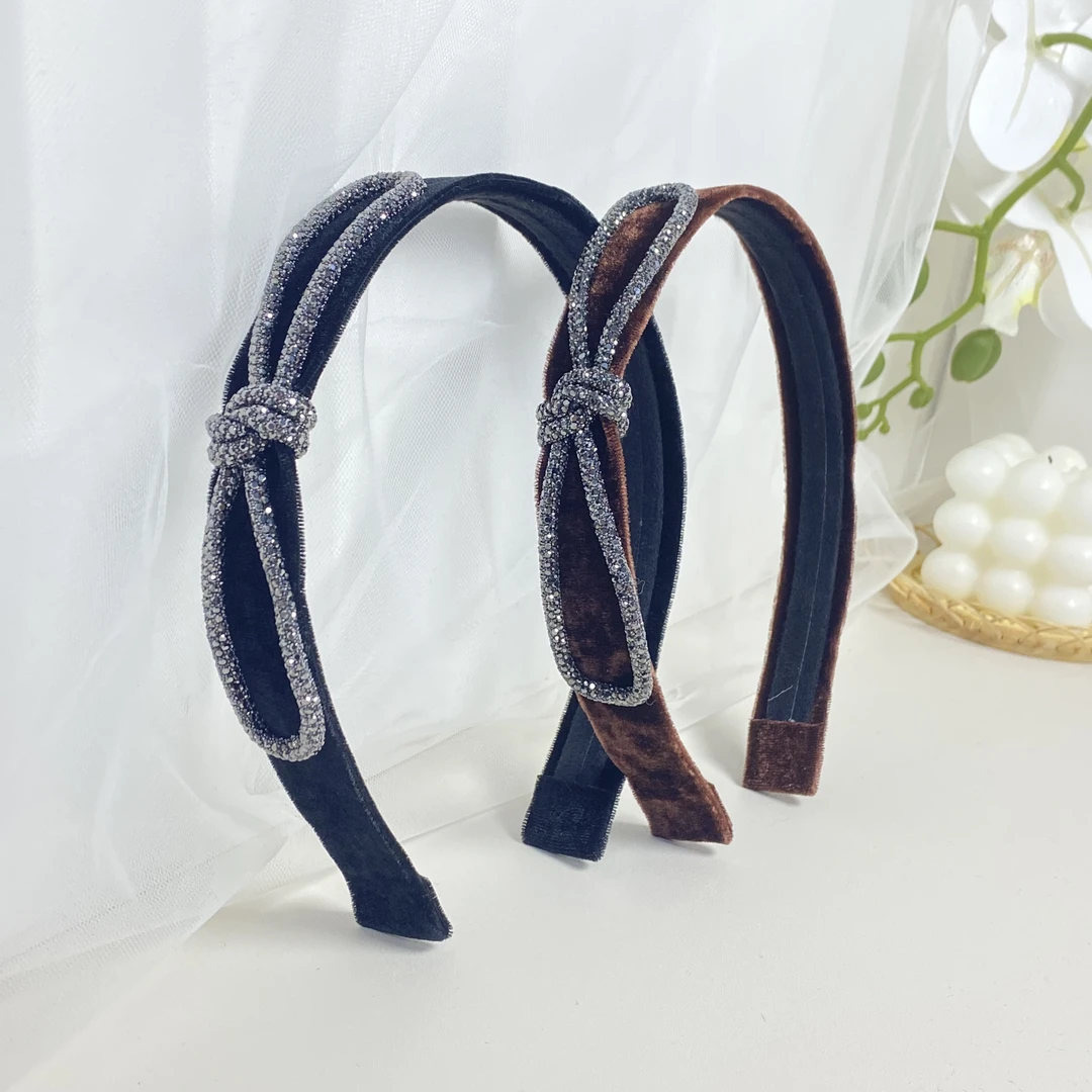 韩国Eunoia Nero【砂糖钻蝴蝶绒面发箍】1031