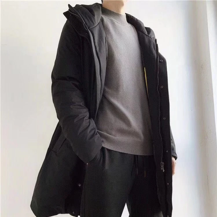 P933 【男家属断码福利】  保暖舒适休闲防水 中长款男款连帽羽绒服