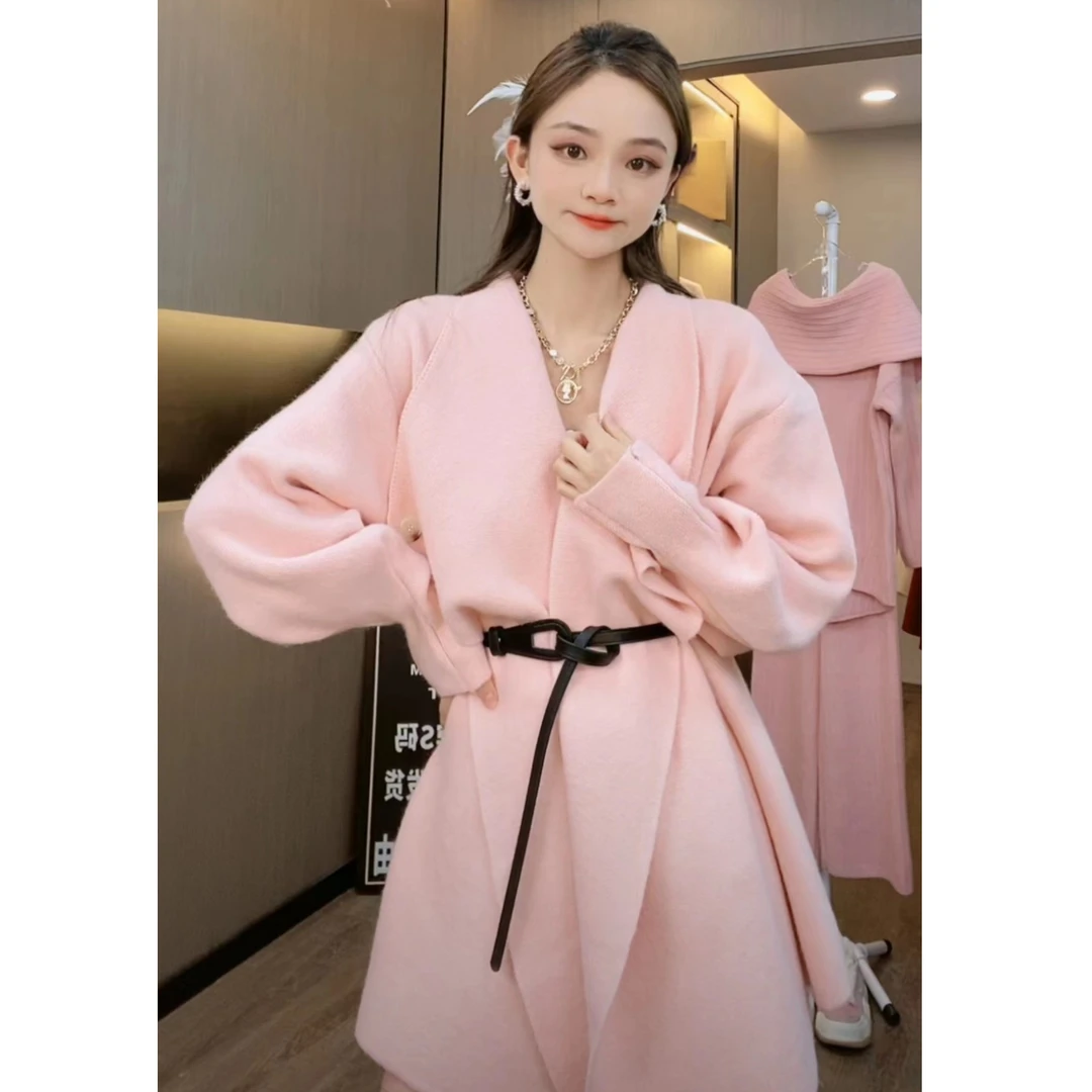 【秀宝女装】设计款百搭针织毛衣开衫外套XB7657