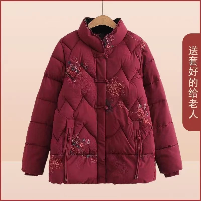 奶奶装秋冬季棉服外套60岁70妈妈中老年老太太棉衣棉服国风加厚款