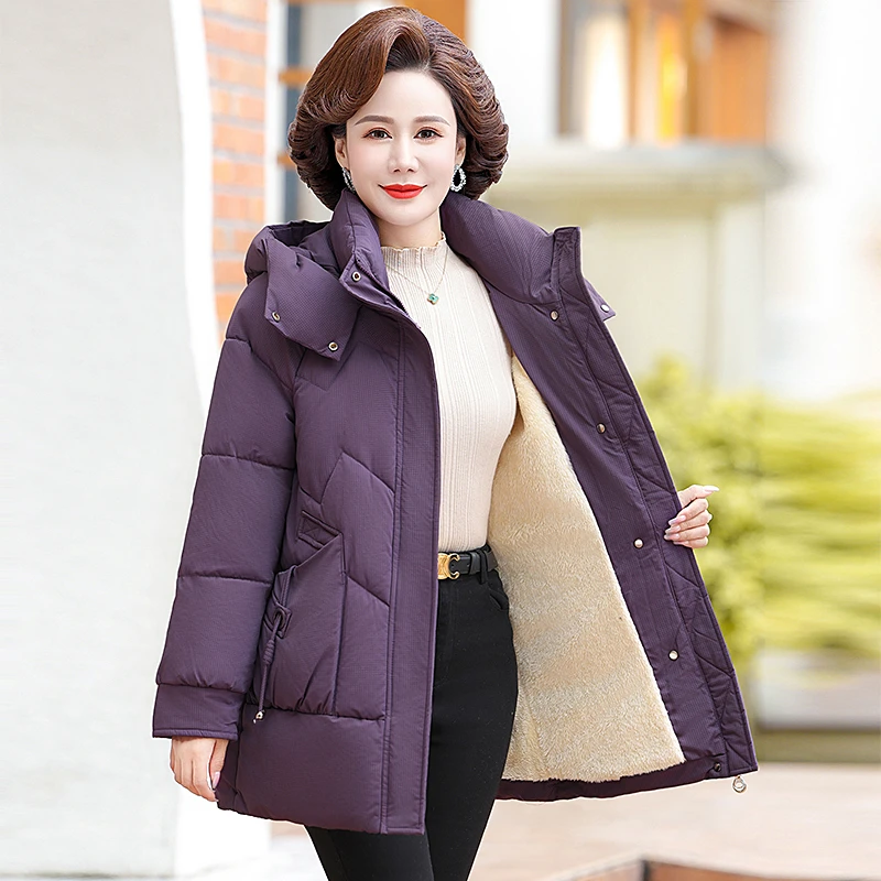 中老年人女装妈妈冬装棉衣外套加绒加厚老人妈妈50岁60太太衣服