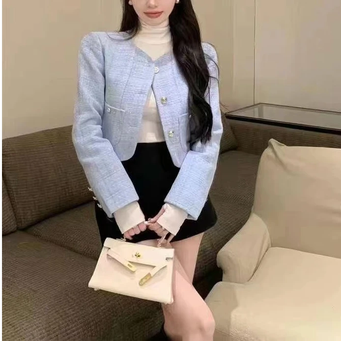 （香J）上衣小香风气质长袖秋季百搭新款问外套