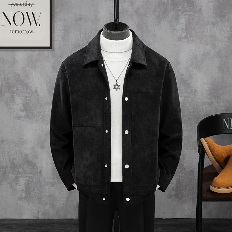 2025冬季新款毛呢夹克男美式潮流百搭痞帅高级感修身呢子大衣外套