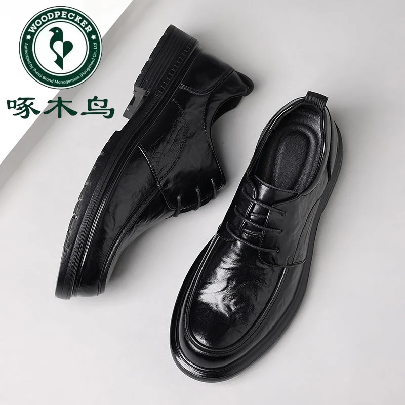 woodpecker/啄木鸟真皮牛皮男士皮鞋男商务正装结婚新郎鞋2473-1
