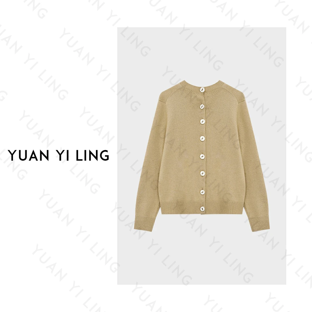 YUAN YI LING【金色麦田】24新简约不失贵气感时尚百搭长袖针织衫秋